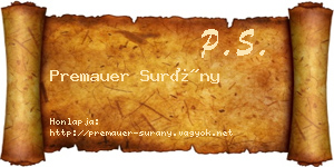 Premauer Surány névjegykártya